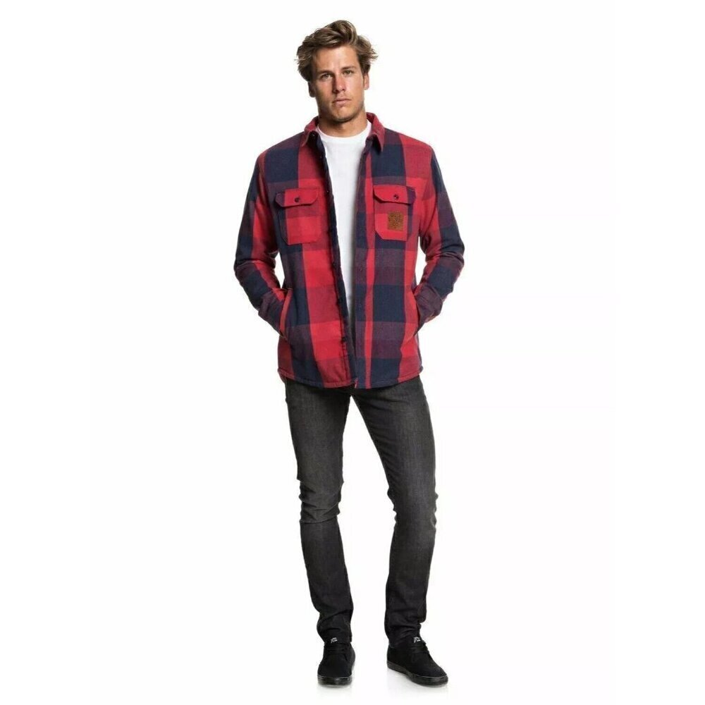 QuikSilver Men's Miho Stones GARNET SHERPA Long Sleeve Over Shirt Size M - Picture 9 of 16